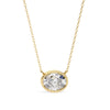 Tina Lab Grown Oval Shape Diamond Solitaire Pendant on gold chain - Jewelslane