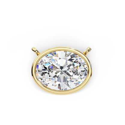 Tina Lab Grown Oval Shape Diamond Solitaire Pendant on gold chain - Jewelslane