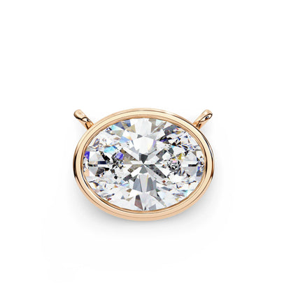 Tina Lab Grown Oval Shape Diamond Solitaire Pendant on gold chain - Jewelslane