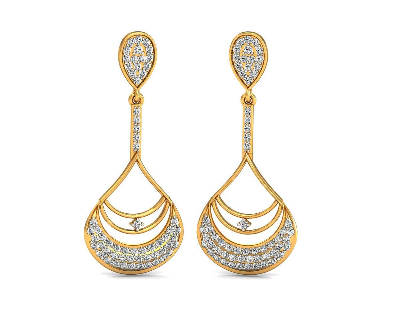 Trisha Round Brilliant Diamond Earrings - Jewelslane