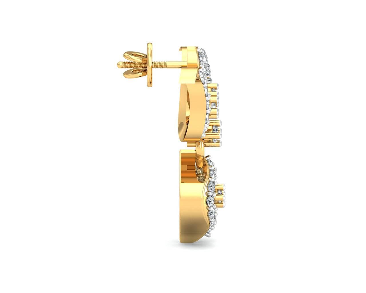 ULa Certified Diamond Earrings in Hallmarked Gold - Jewelslane