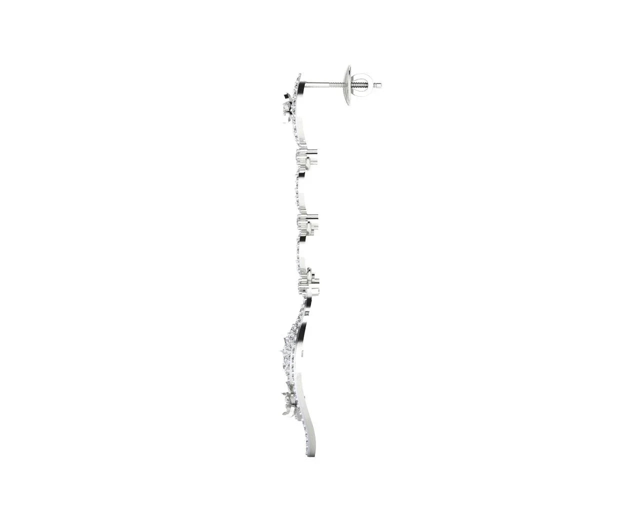Ulrike Diamond dangle drop earrings in gold - Jewelslane