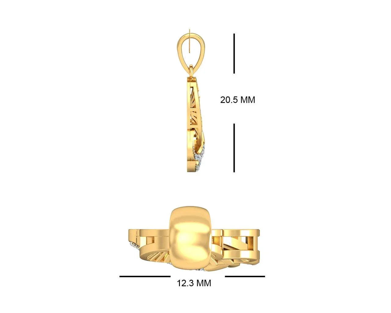 Urith Heart Pendant in Gold with diamonds - Jewelslane