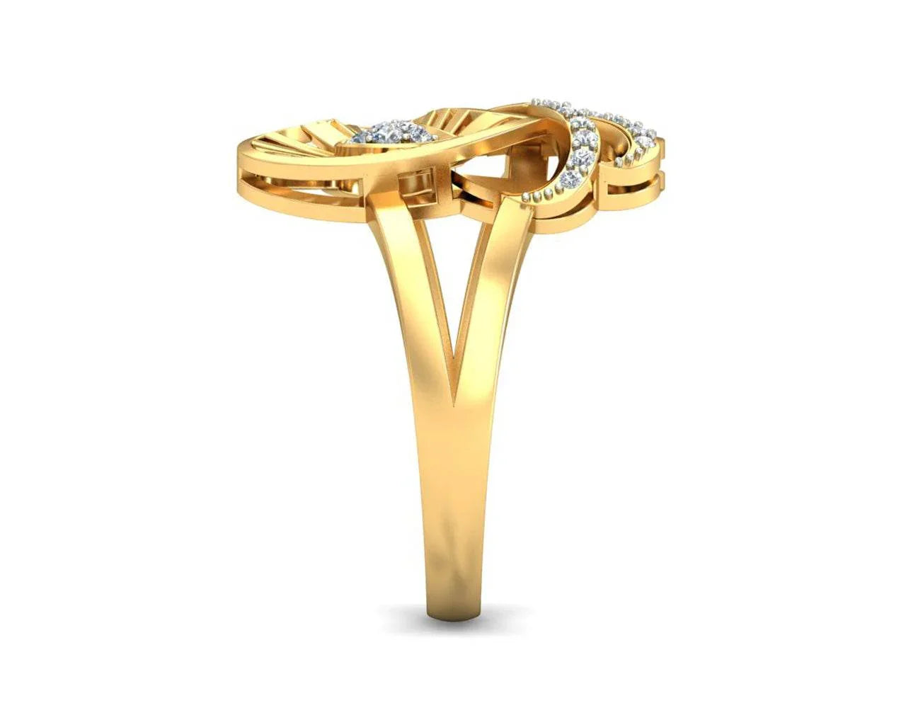 Urith heart ring in gold with diamonds - Jewelslane