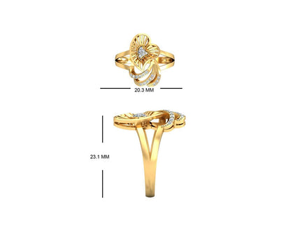 Urith heart ring in gold with diamonds - Jewelslane