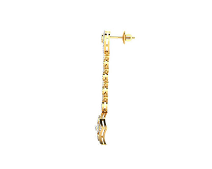 Valli diamond long earrings in gold - Jewelslane