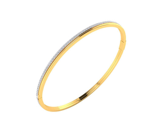 Vana Single row diamond bangle in gold - Jewelslane