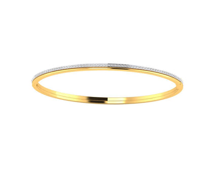 Vana Single row diamond bangle in gold - Jewelslane