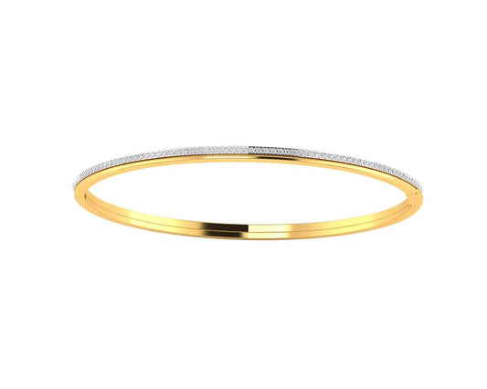 Vana Single row diamond bangle in gold - Jewelslane