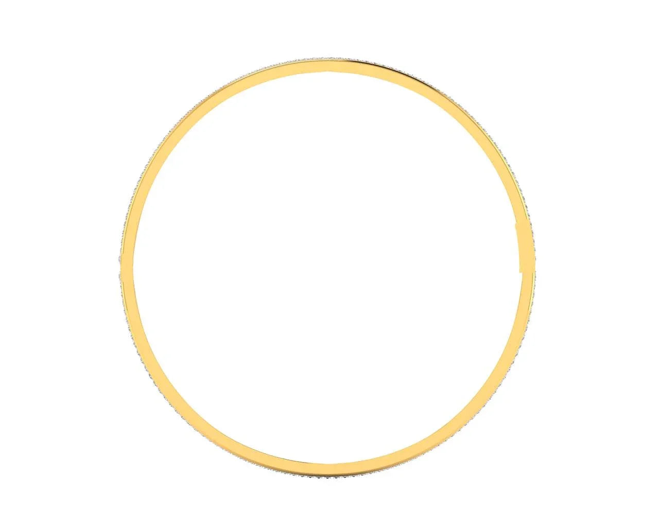 Vana Single row diamond bangle in gold - Jewelslane