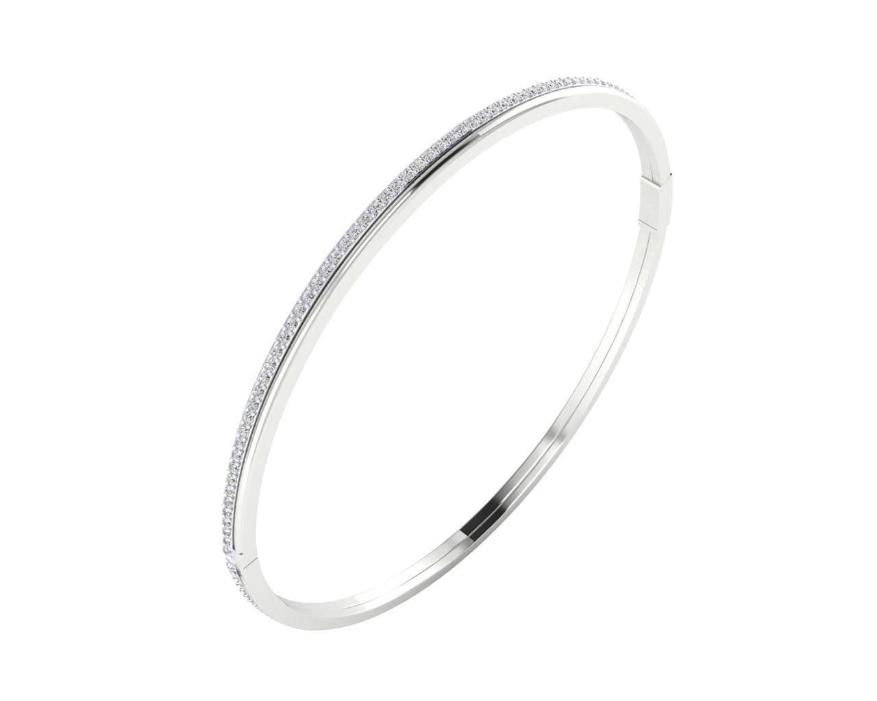 Vana Single row diamond bangle in gold - Jewelslane