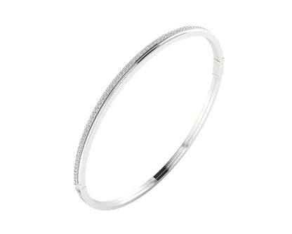 Vana Single row diamond bangle in gold - Jewelslane