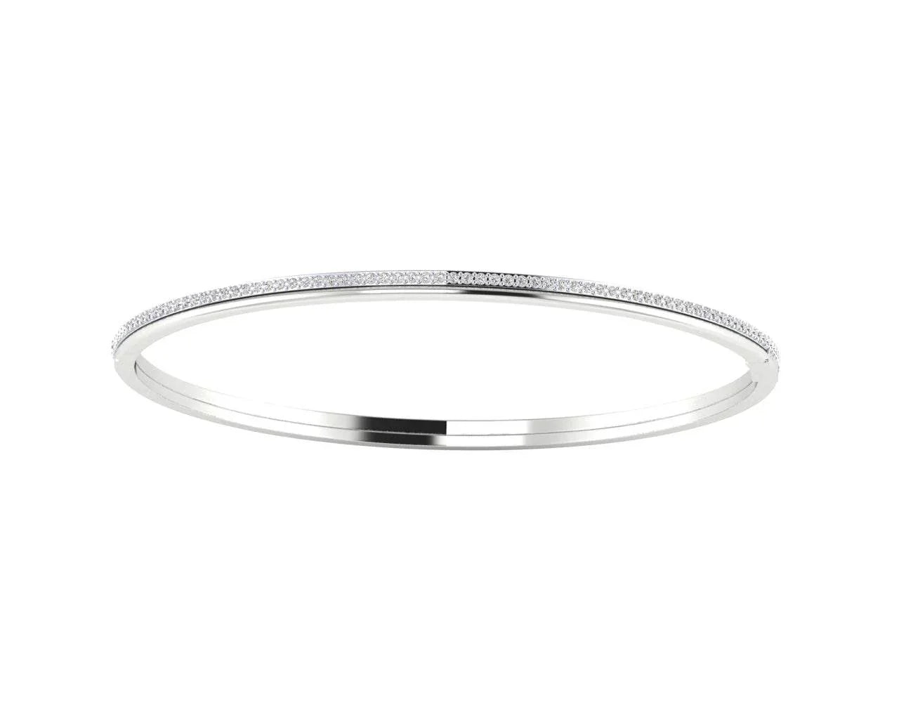 Vana Single row diamond bangle in gold - Jewelslane