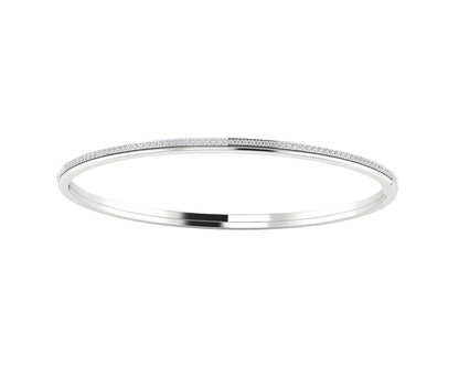 Vana Single row diamond bangle in gold - Jewelslane