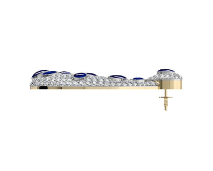Vanessa Cabachon Sapphire & Diamond Earrings - Jewelslane