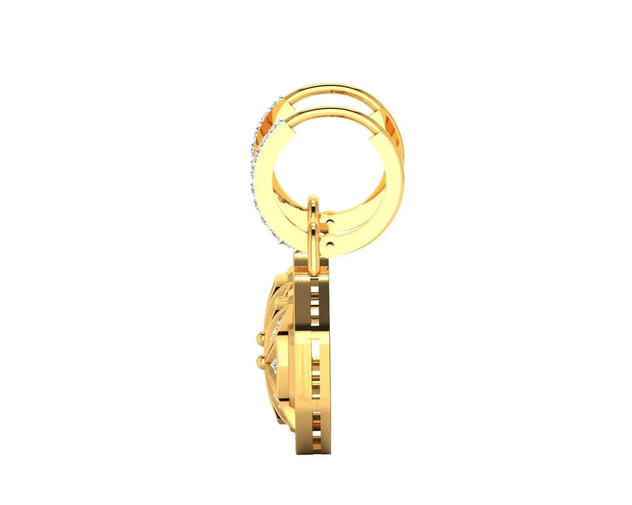 Vania Diamond Dangle Earrings in gold with removable hoops Additional Image 2