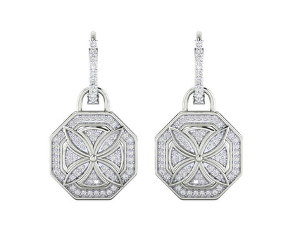 Vania Diamond Dangle Earrings in gold with removable hoops Additional Image 3