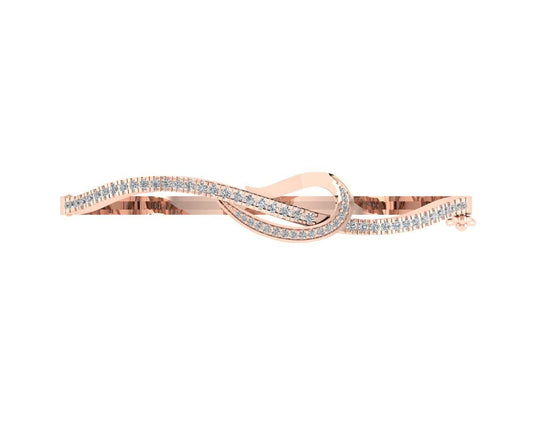 Vena Diamond Bangle in Gold - Jewelslane