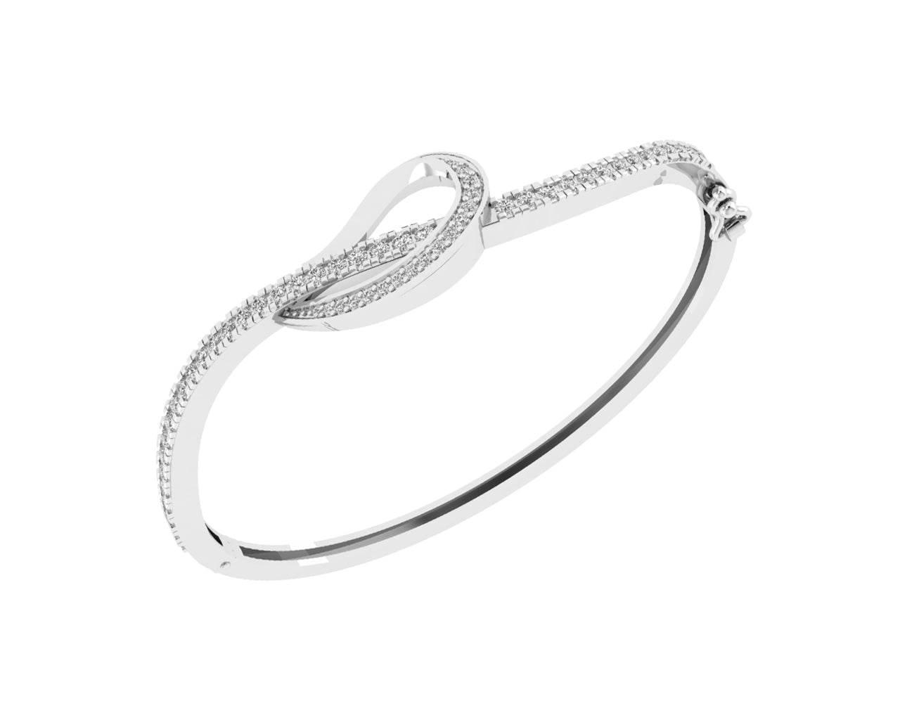 Vena Diamond Bangle in Gold - Jewelslane