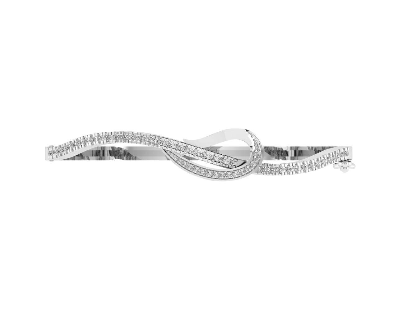 Vena Diamond Bangle in Gold - Jewelslane