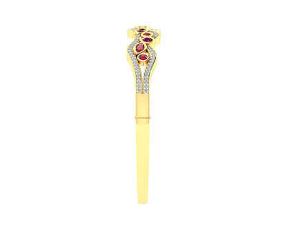 Viola Ruby & Diamond Bangle in 14k Gold - Jewelslane