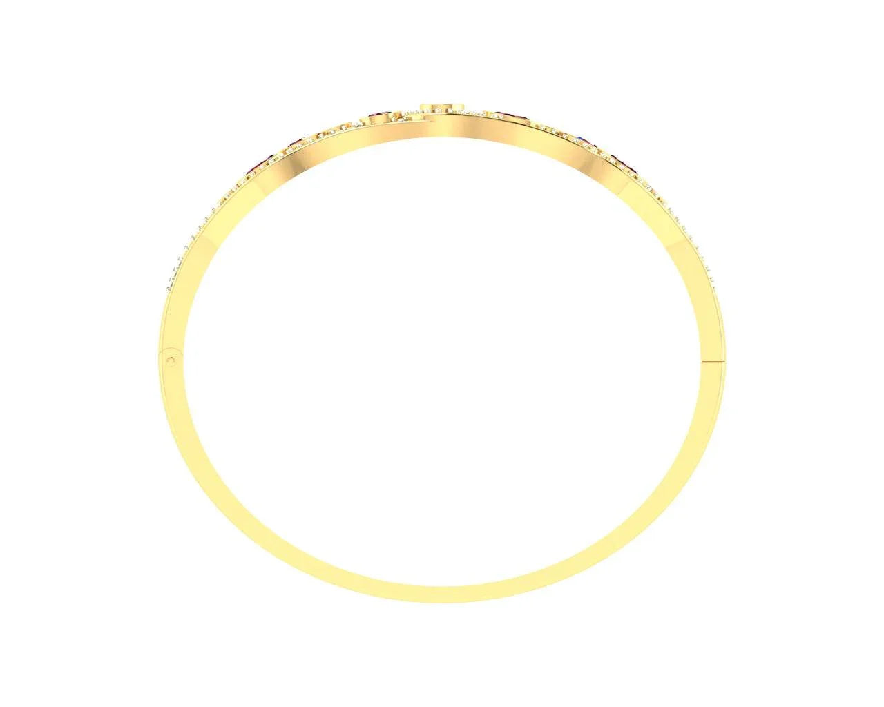 Viola Ruby & Diamond Bangle in 14k Gold - Jewelslane