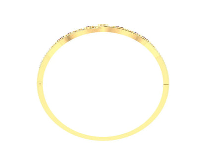 Viola Ruby & Diamond Bangle in 14k Gold - Jewelslane