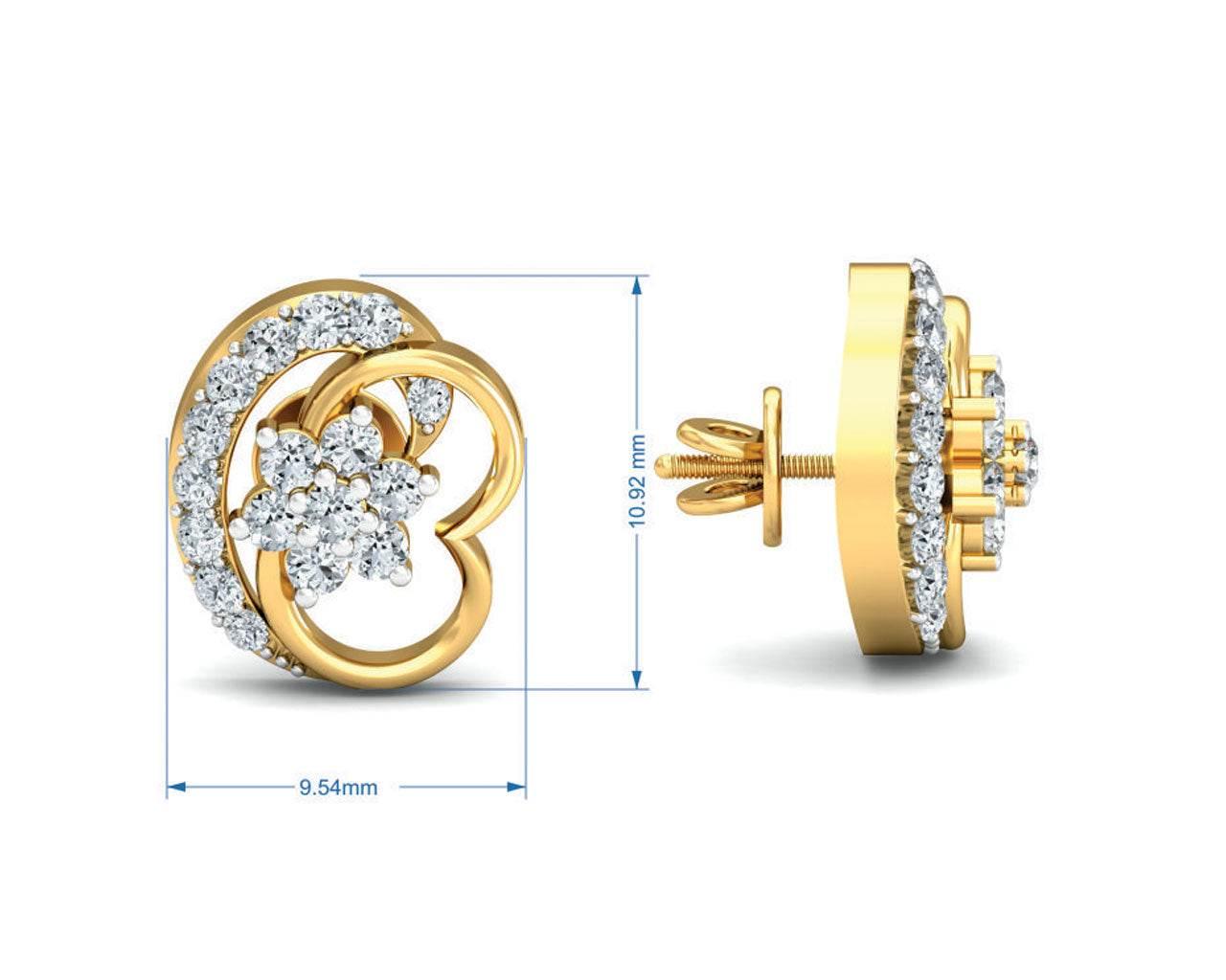Viti Diamond earrings in gold - Jewelslane