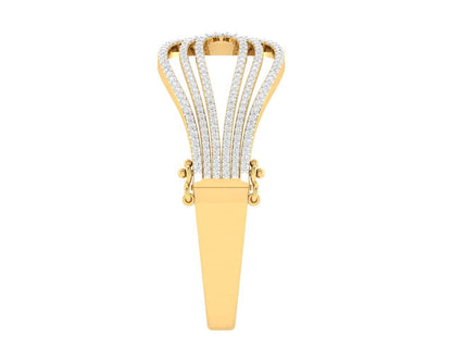 Wanda Designer Diamond half bangle in Gold - Jewelslane