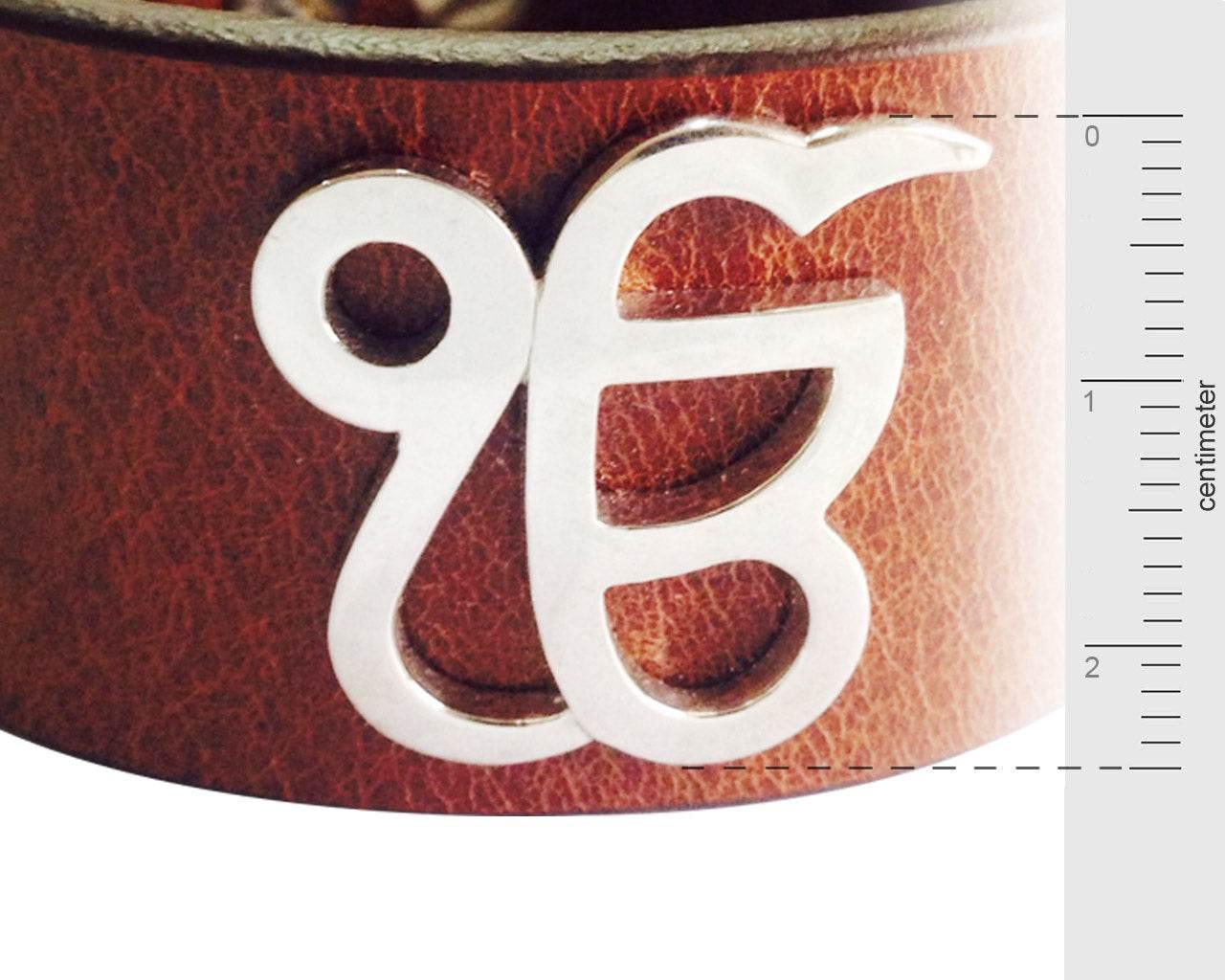 Wide Leather Ik Onkar Men’s Bracelet - Jewelslane