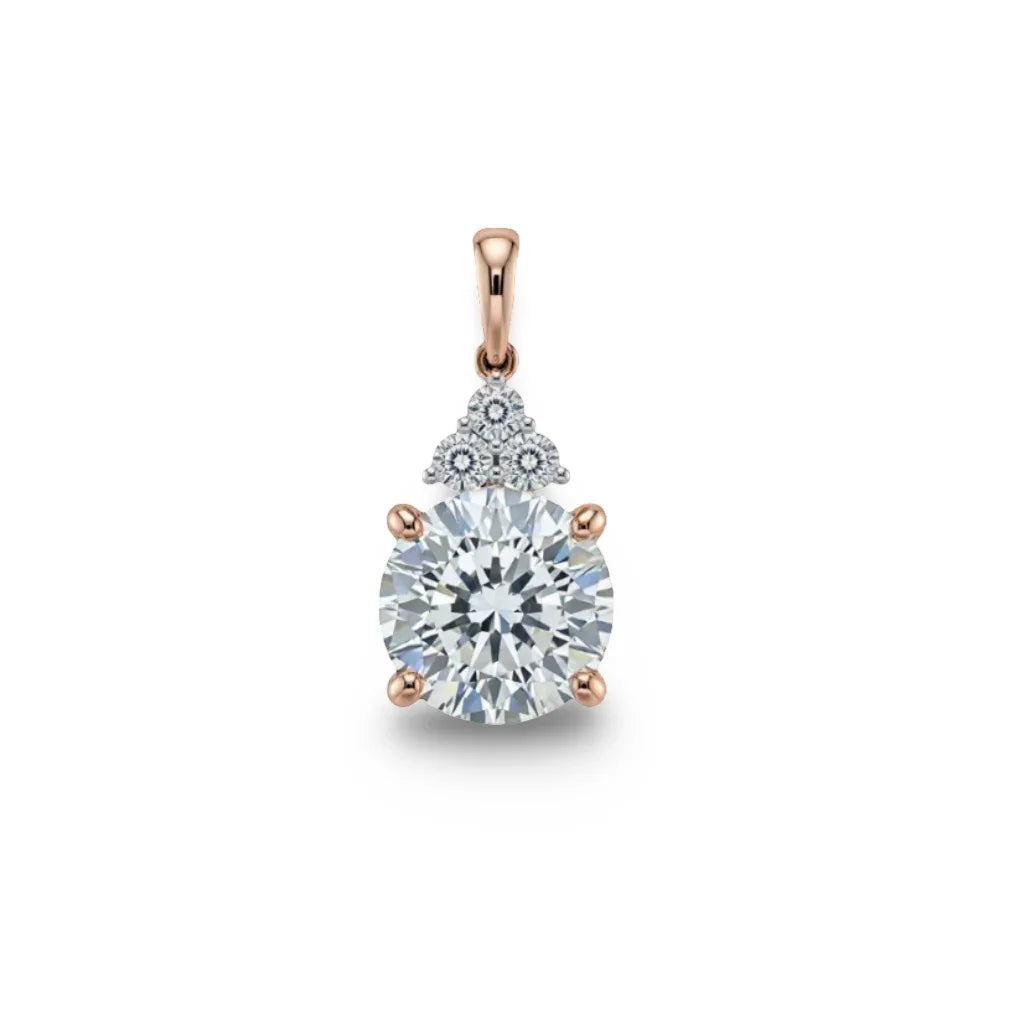 Windy Round Brilliant Lab Diamond Solitaire Pendant - Jewelslane