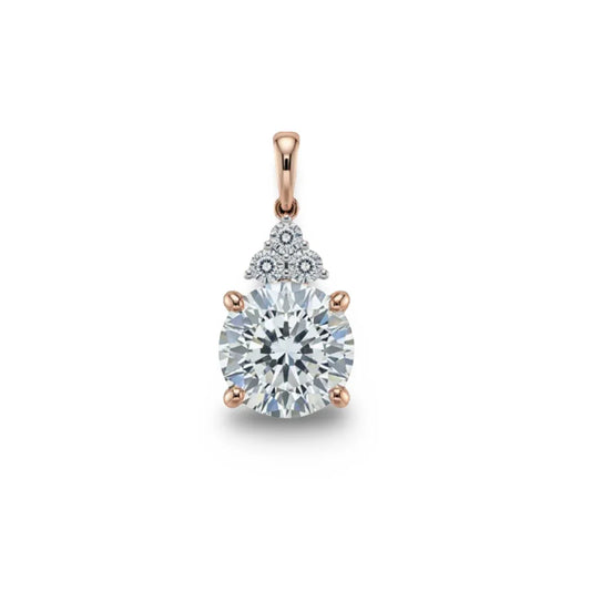 Windy Round Brilliant Lab Diamond Solitaire Pendant - Jewelslane