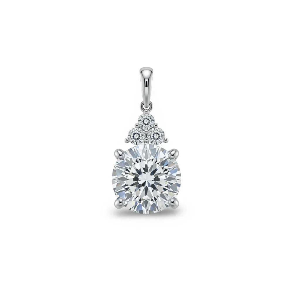 Windy Round Brilliant Lab Diamond Solitaire Pendant - Jewelslane