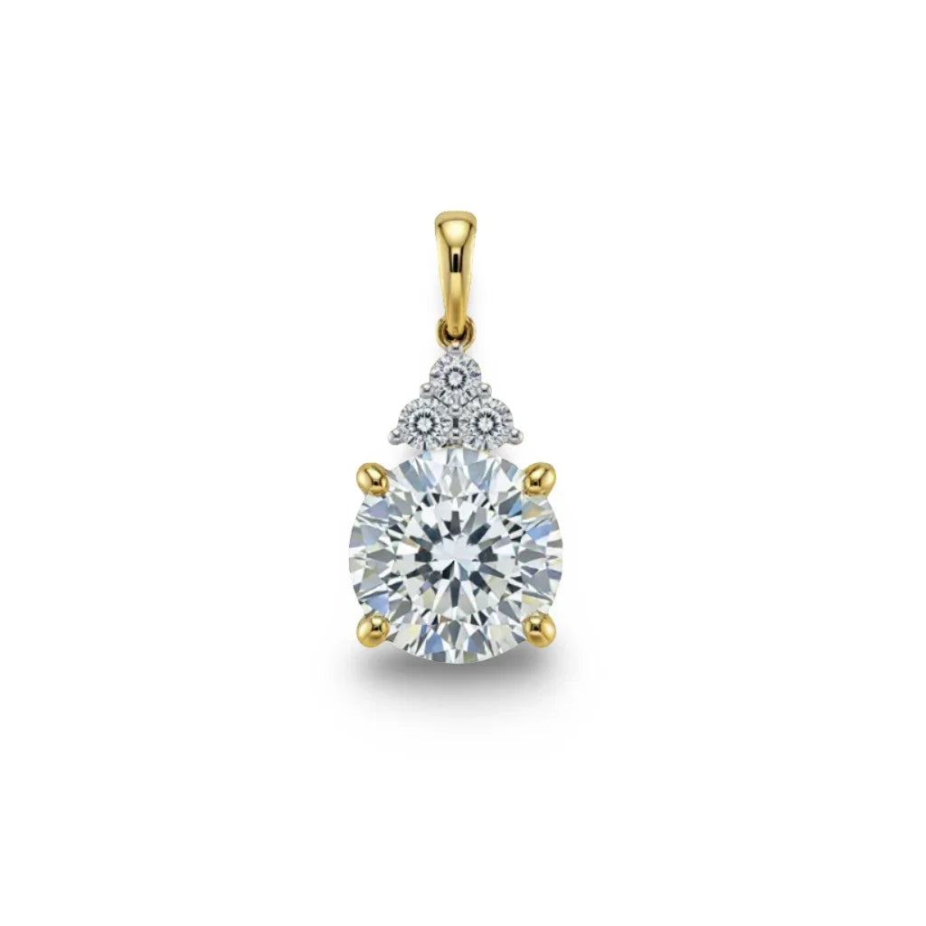 Windy Round Brilliant Lab Diamond Solitaire Pendant - Jewelslane