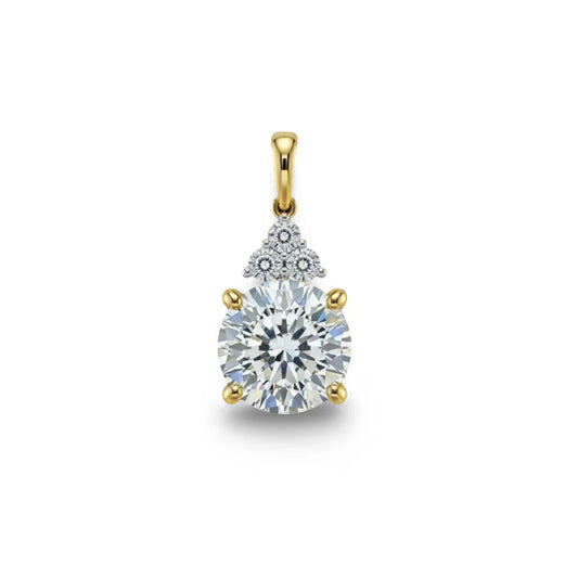 Windy Round Brilliant Lab Diamond Solitaire Pendant - Jewelslane