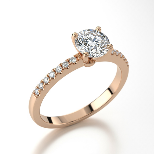 Winnie Lab Grown Diamond Solitaire Ring with G color VS clarity diamond in Yellow Gold, Rose Gold, and White Gold