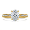 Wona Oval Shape Lab Diamond Solitaire Ring in yellow gold, rose gold, and white gold with G color VS1 oval centre and round diamonds on the shank