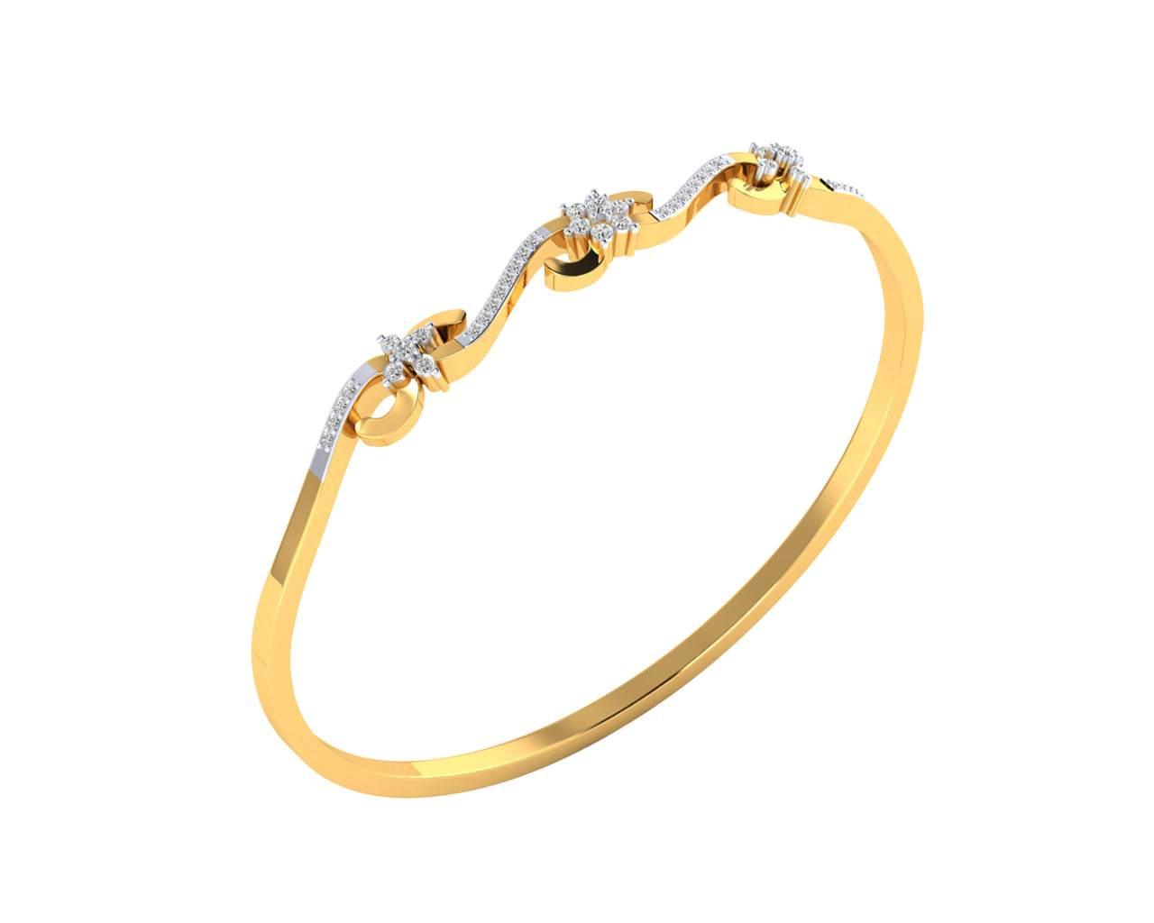 Wynn Diamond Bangle In hallmarked Gold - Jewelslane