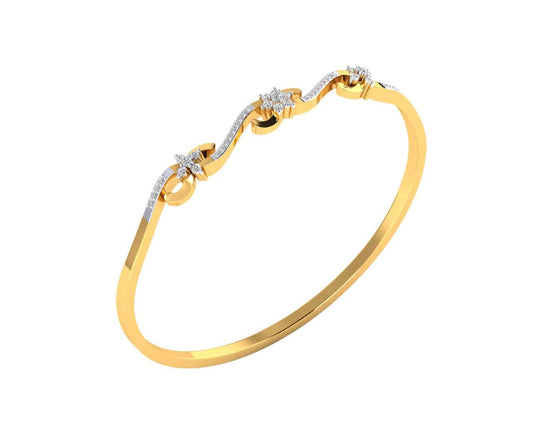 Wynn Diamond Bangle In hallmarked Gold - Jewelslane