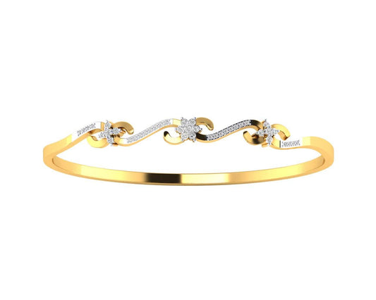 Wynn Diamond Bangle In hallmarked Gold - Jewelslane