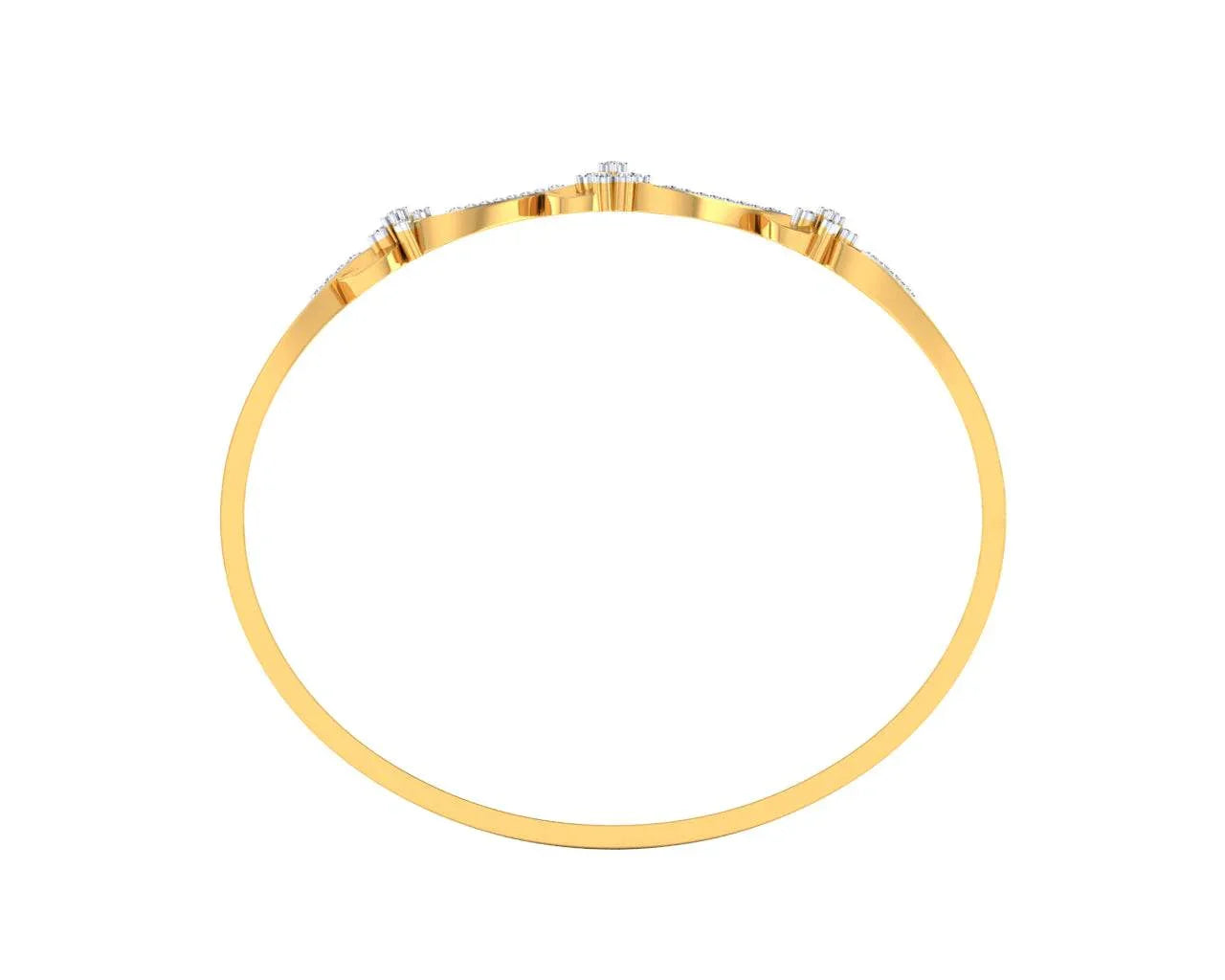 Wynn Diamond Bangle In hallmarked Gold - Jewelslane