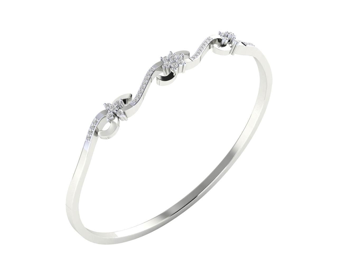 Wynn Diamond Bangle In hallmarked Gold - Jewelslane