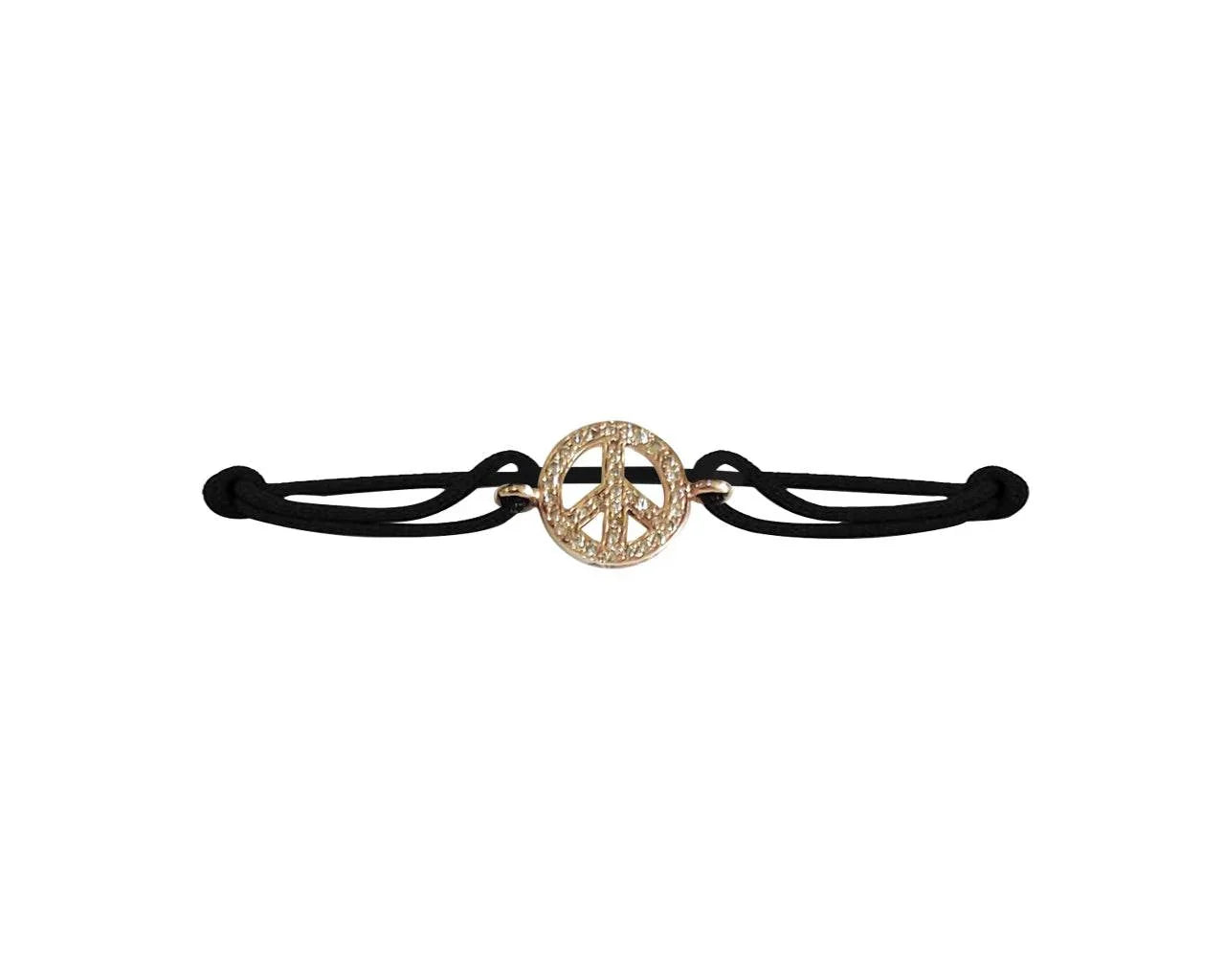 Peace sign bracelet in gold with diamonds - Jewelslane