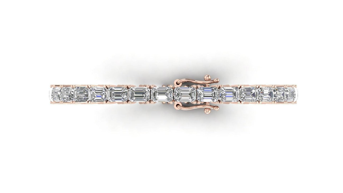 Zeba Lab Grown Emerald Cut Diamonds Tennis Bracelet in Gold - Jewelslane