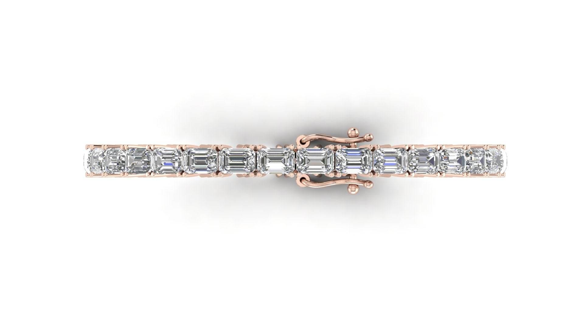 Zeba Lab Grown Emerald Cut Diamonds Tennis Bracelet in Gold - Jewelslane