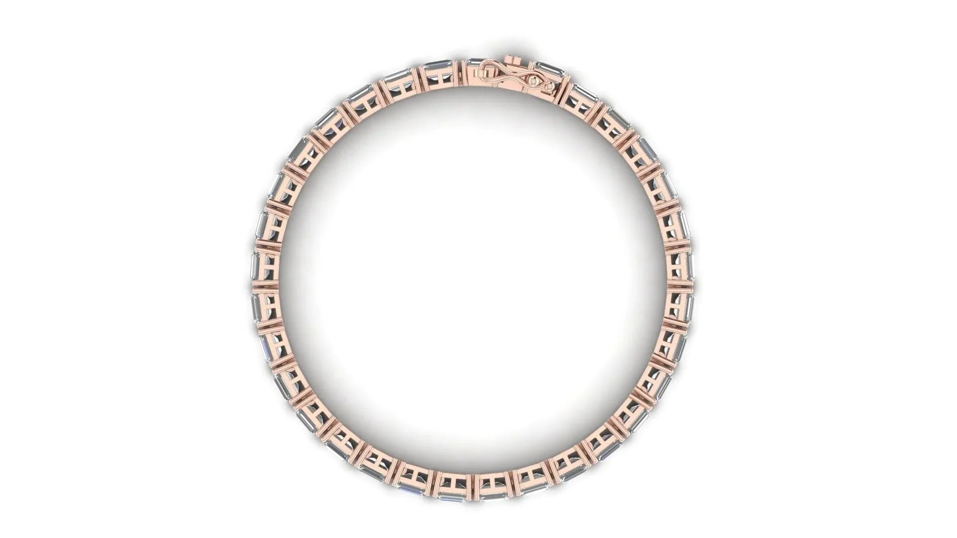 Zeba Lab Grown Emerald Cut Diamonds Tennis Bracelet in Gold - Jewelslane