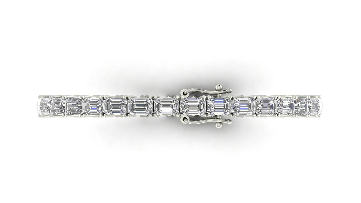 Zeba Lab Grown Emerald Cut Diamonds Tennis Bracelet in Gold - Jewelslane