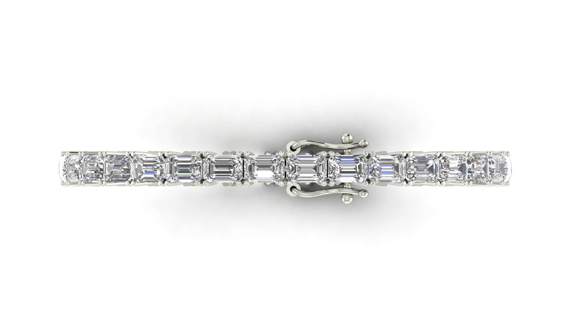 Zeba Lab Grown Emerald Cut Diamonds Tennis Bracelet in Gold - Jewelslane