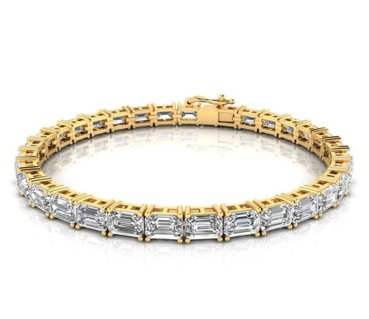 Zeba Lab Grown Emerald Cut Diamonds Tennis Bracelet in Gold - Jewelslane