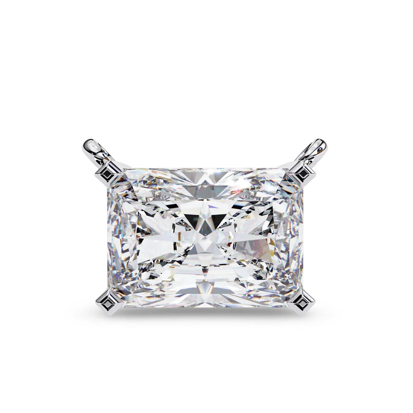 Ziva Radiant Cut Lab Grown Diamond Solitaire Pendant - Jewelslane